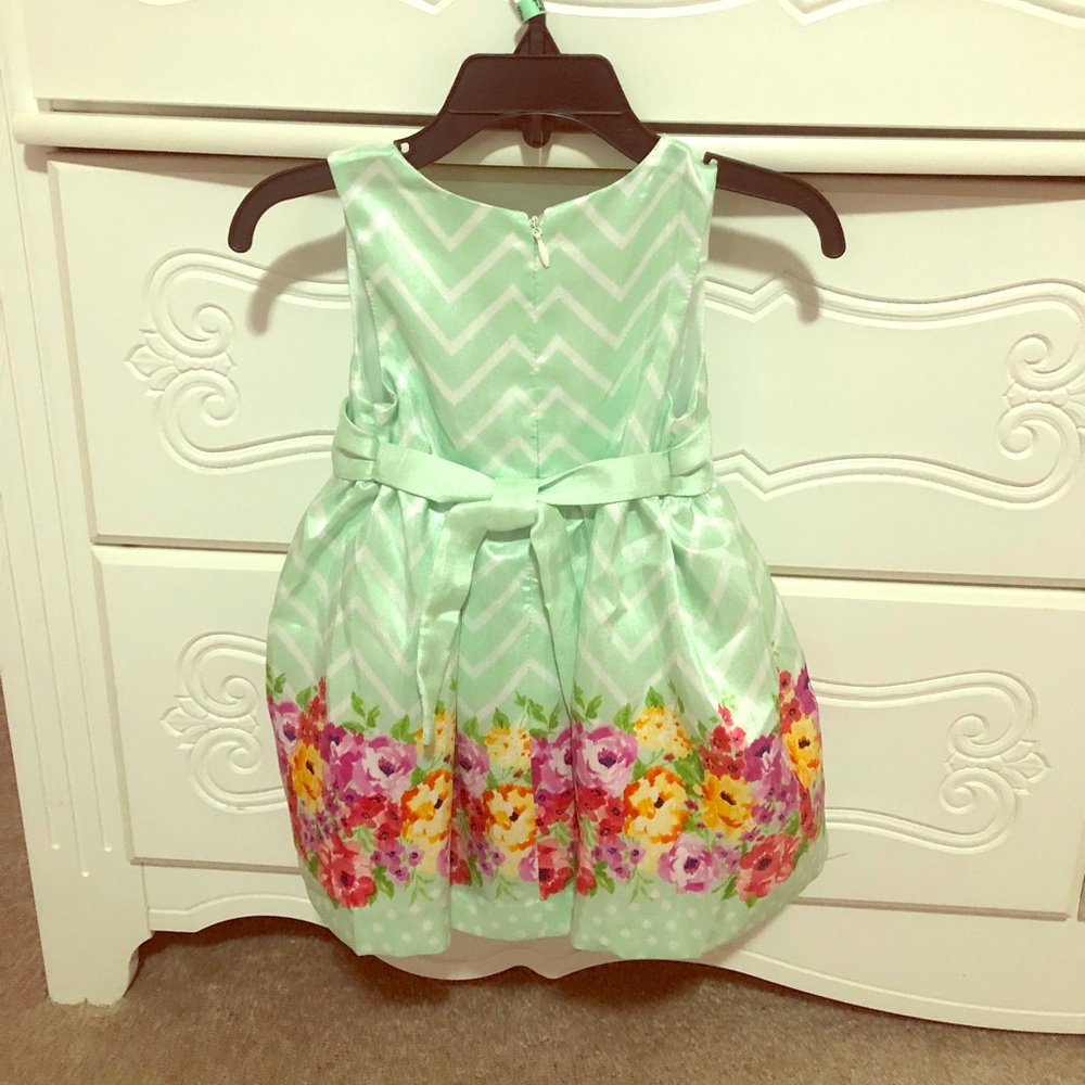 Green flower Dress